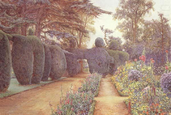 Ernest Arthur Rowe The Gardens at Campsea Ashe.Watercolur (mk46) china oil painting image